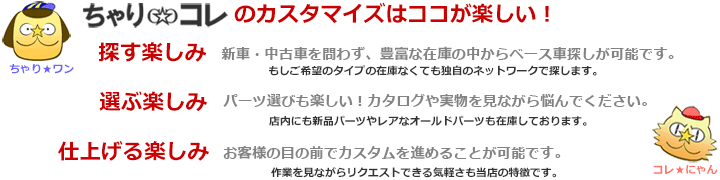 ちゃり★コレのカスタマイズはココが楽しい！